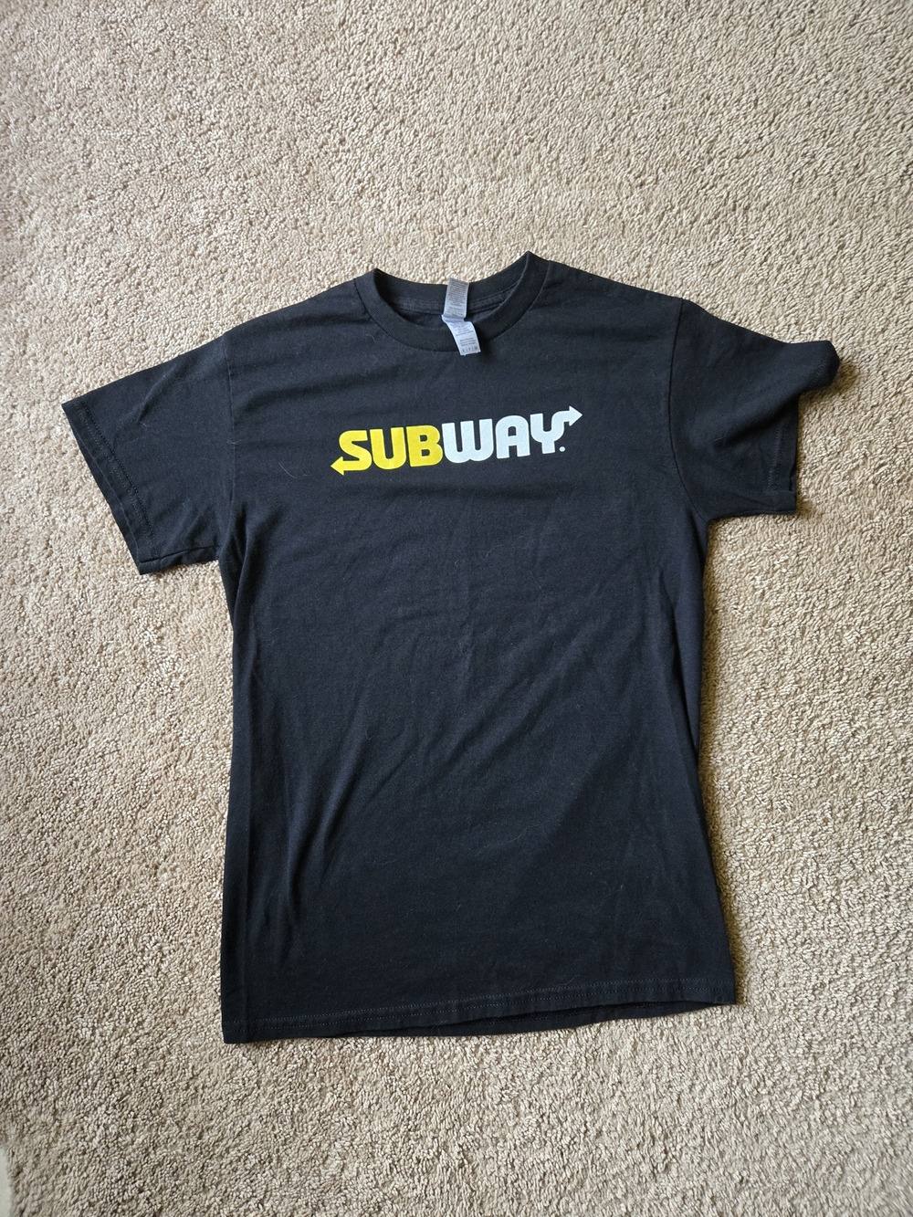 Subway Employee Uniform Graphic Logo T-Shirt Black Small